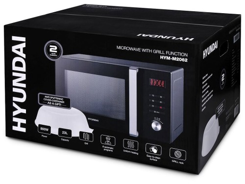 Микроволновая печь СВЧ Hyundai HYM-M2062 Черная 800Вт 23л