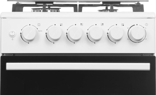 Плита для кухни 50 см Midea MFO-M4G20T0E(WH) Белая 4 конфорки газ Духовка газовая 62 л