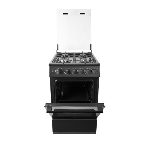 Плита для кухни газовая 50 см Midea MFG-1B Черная 4 конфорки Крышка стекло