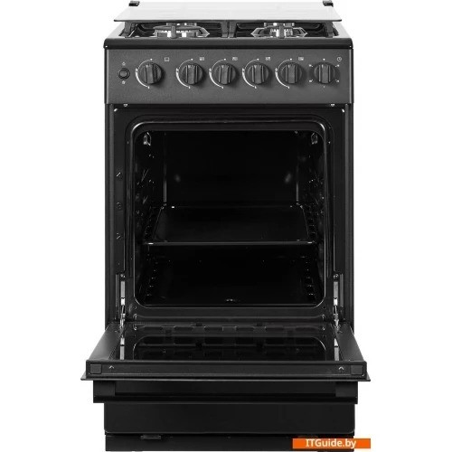 Плита для кухни газовая 50 см Midea MFG-1B Черная 4 конфорки Крышка стекло