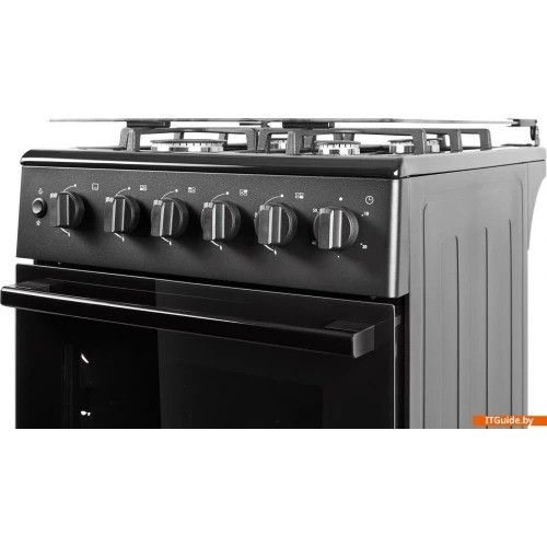 Плита для кухни газовая 50 см Midea MFG-1B Черная 4 конфорки Крышка стекло