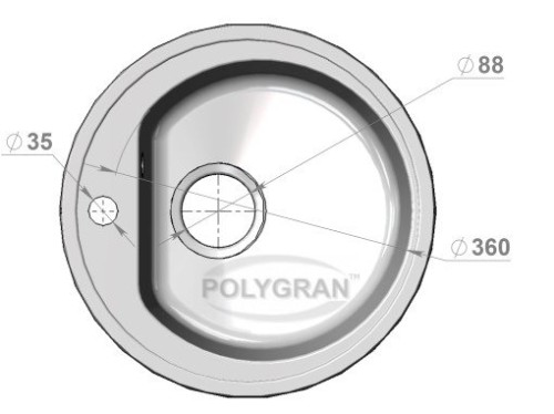 Кухонная мойка POLYGRAN F-05 Белый Хлопок 36