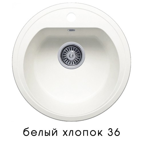 Кухонная мойка POLYGRAN F-05 Белый Хлопок 36