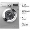 Стиральная машина LG F1296TD4 Серебристая 8кг 1200 об/мин Инвертор