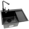 Мойка для кухни KANZLER KAS 650*500 L BLACK PVD Черная Нержавеющая сталь Левое Крыло