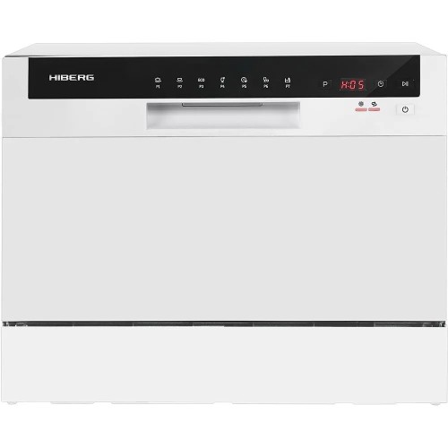 Посудомоечная машина мини HIBERG T56 615 W Белая 6 комплектов 7 программ 2 корзины