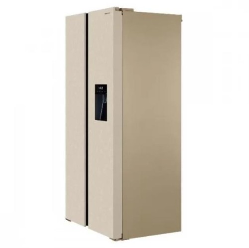 Холодильник Hiberg RFS-484DX NFYm inverter Бежевое Стекло 472л Ширина 84см