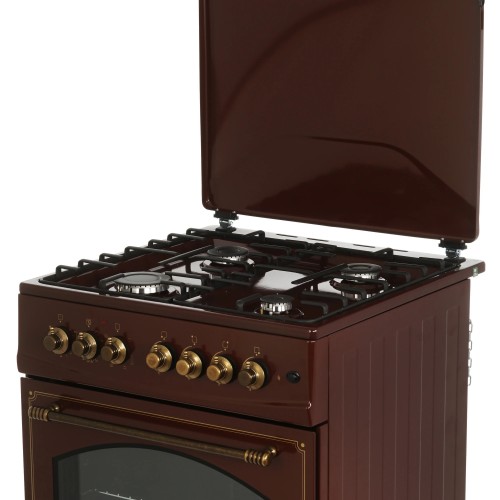 Комбинированная плита MIU Granma 61S Коричневая 60см 4 конфорки Духовка электро 65 л