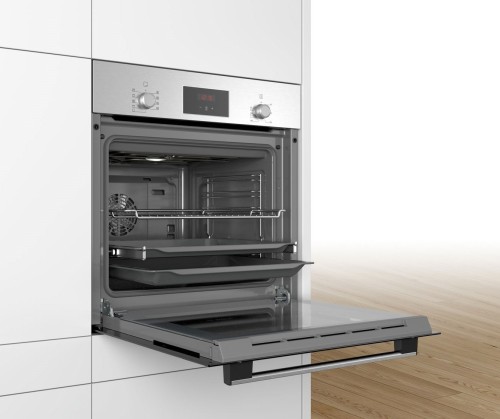 Духовой шкаф Bosch HBF114ESOR Нерж Черное стекло 66л