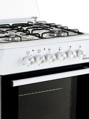 Плита для кухни 60 см IDEAL L 110 Белая 4 конфорки Духовка электро 65 л
