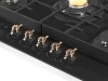 Варочная поверхность HIBERG VM 7155 B Черное Стекло конфорок 5 решетки чугун