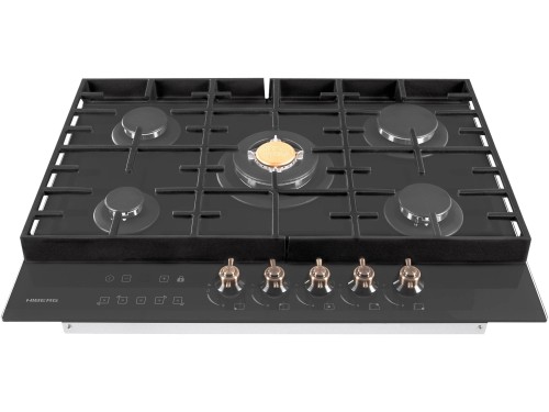 Варочная поверхность HIBERG VM 7155 B Черное Стекло конфорок 5 решетки чугун