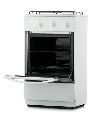 Плита для кухни FLAMA 3202W Белая 2 Кофнрки Духовка Газ 30 л