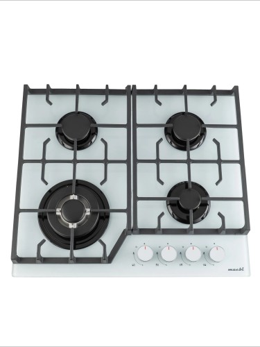 Варочная панель MACBI MBH64WFGI.G2 Белое стекло 4 конфорки ГК