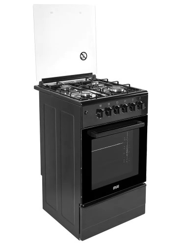 Кухонная плита MIU 5016 ERP ГК LUX черная 50 см газовая с электрической духовкой