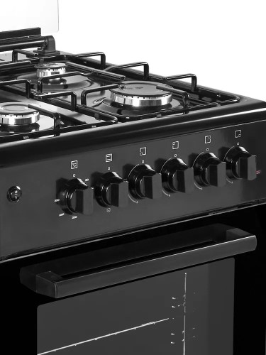 Кухонная плита MIU 5016 ERP ГК LUX черная 50 см газовая с электрической духовкой