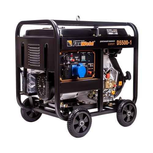 Генератор Дизельный FoxWeld Expert D5500-1 Электростартер 5 кВт Блок AVR 0,5 л/ч 