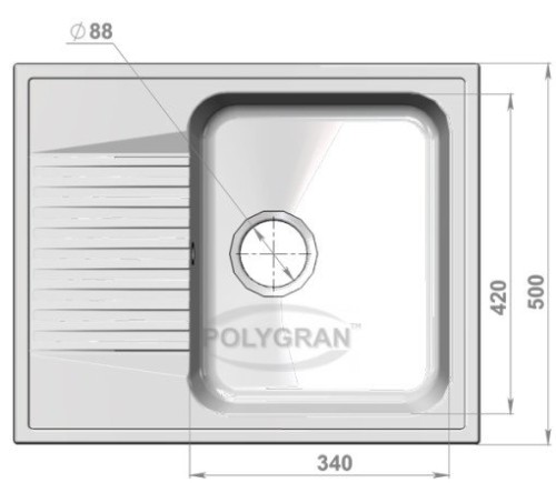 Кухонная мойка POLYGRAN F-07 Бежевый 27