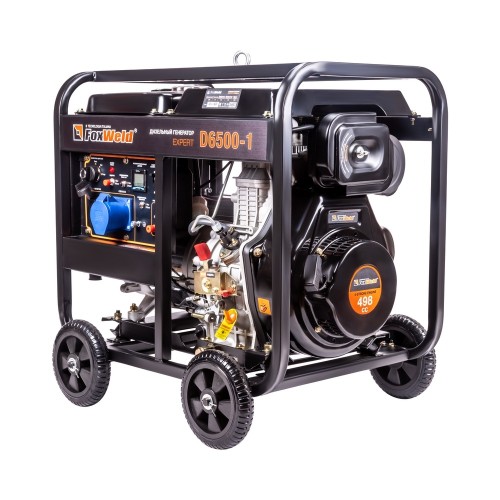 Генератор Дизельный FoxWeld Expert D6500-1 Электростартер 6,5 кВт Блок AVR 0,5 л/ч 
