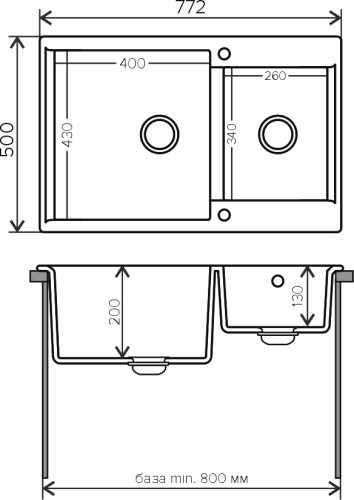 Мойка кухонная Polygran Brig 772 черная