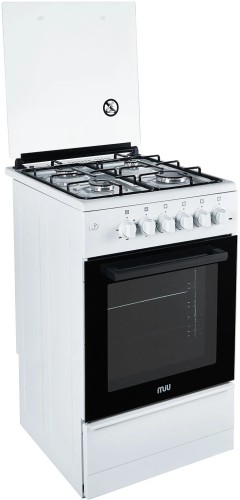 Плита для кухни комбинированная 50 см MIU 5010 ERP ГК LUX Белый 4 конфорки духовка електро 53 л