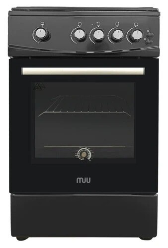 Плита для кухни 50 см комбинированная MIU UNO 51S Черная Духовка Электро