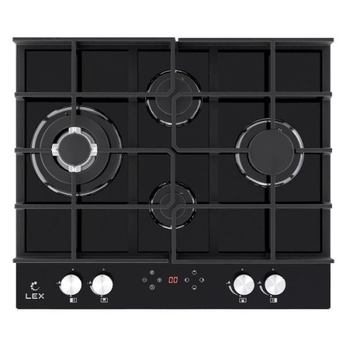 Варочная панель LEX GVG 644T MBBL Черное стекло 4 конфорки Таймер ГК