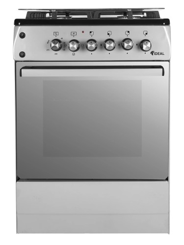 Плита для кухни 60см IDEAL L 155 Серая 4 конфорки ГК Духовка 65 л электро конвекция
