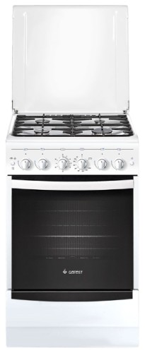Плита для кухни 50см газовая GEFEST 5100-02 Белая конфорок 4 духовка 52 л гриль чугунные решетки