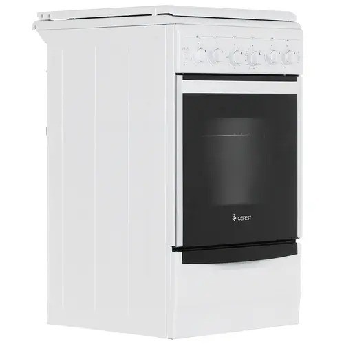 Плита для кухни 50см газовая GEFEST 5100-02 Белая конфорок 4 духовка 52 л гриль чугунные решетки