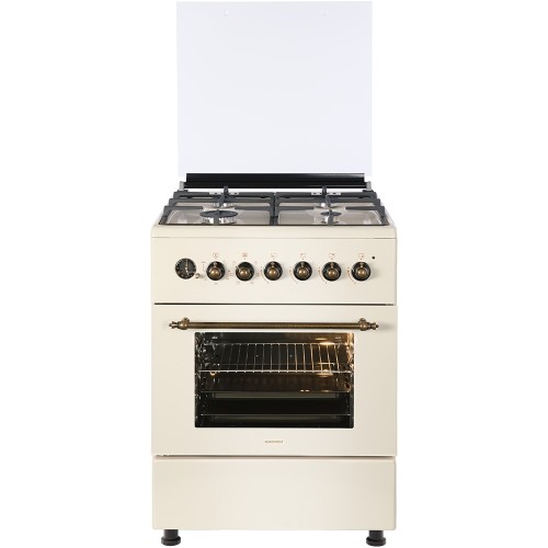 Плита для кухни NORDFROST GE6064YR 60см Бежевый 4 Газ Конфорки Электродуховка 63л