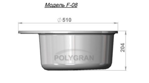 Кухонная мойка POLYGRAN F-08 Хлопок 331 Круглая