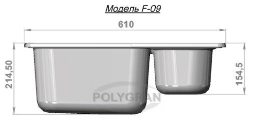 Кухонная мойка POLYGRAN F-09 Черный 16