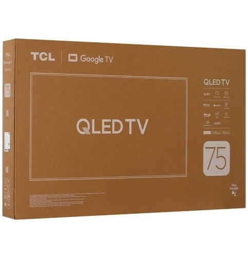 Телевизор TCL 75P7K 4K UHD QLED 60Hz Google TV HDMIх3 USBх2