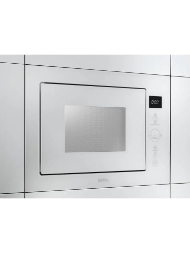 Встраиваемая микроволновая печь СВЧ Korting KMI 825 TGW Белое Стекло 25л 900 Вт