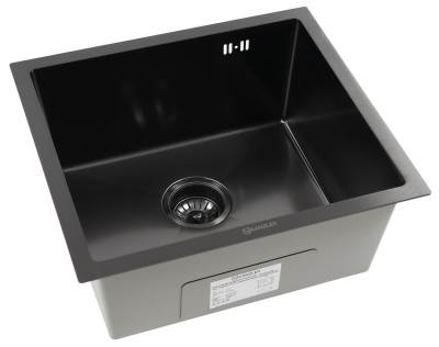 Мойка для кухни KANZLER KAS UTM 490*440 BLACK DECOR PVD Черная подстольный монтаж