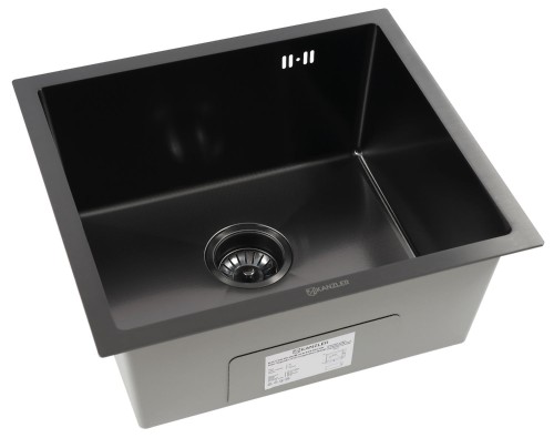 Мойка для кухни KANZLER KAS UTM 490*440 BLACK DECOR PVD Черная подстольный монтаж