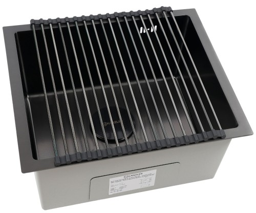 Мойка для кухни KANZLER KAS UTM 490*440 BLACK DECOR PVD Черная подстольный монтаж