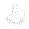 Вытяжка каминная Jetair TOUCH BL/A/90