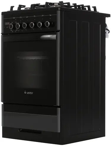 Плита для кухни GEFEST 5502-03 0044 Черная 50 см 4 Конфорки Духовка 52л 