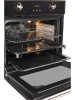 Духовой шкаф HIBERG VM 6260 RB Черное стекло 70 л Ручки Бронза 
