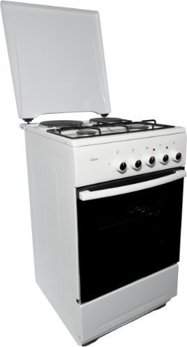 Плита для кухни Flama RK2211-W Белая 2 газ + 2 электро конфорки 50 см