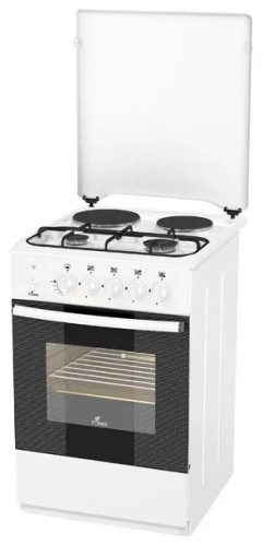 Плита для кухни Flama RK2211-W Белая 2 газ + 2 электро конфорки 50 см