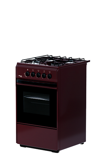 Плита для кухни 50см газовая Flama RG 24040 B Коричневая Эмаль