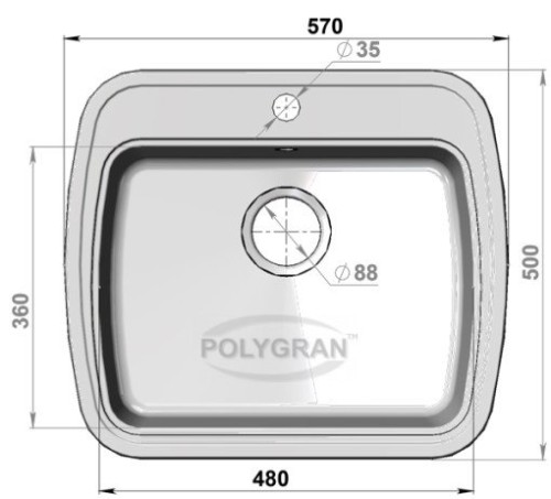 Кухонная мойка POLYGRAN F-11 Опал 328