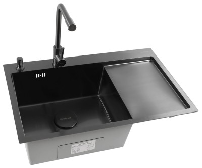 Мойка для кухни KANZLER KAS 780*500 L BLACK PVD Черная 