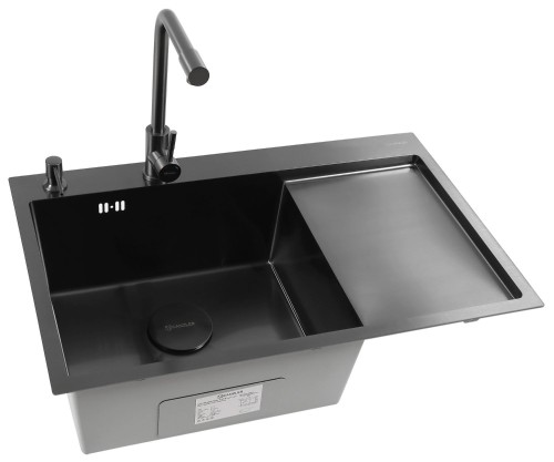Мойка для кухни KANZLER KAS 780*500 L BLACK PVD Черная 
