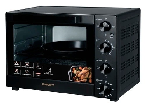Духовой шкаф мини-печь Kraft KFC-MO 6010 HRKBL Черная 60 л 2,3 кВт