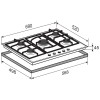 Встраиваемая газовая варочная панель Zigmund & Shtain M 26.7 B Черное Стекло 5 Конфорок