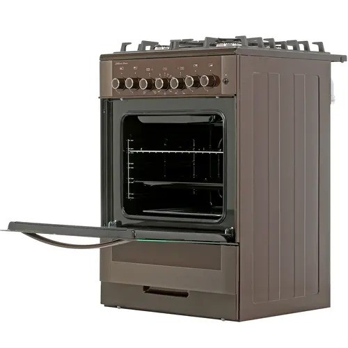 Плита для кухни GEFEST ПГ 6502-02 0045 Коричневая 60 см Духовка 52л Электро Поверхность 4 конфорки газ